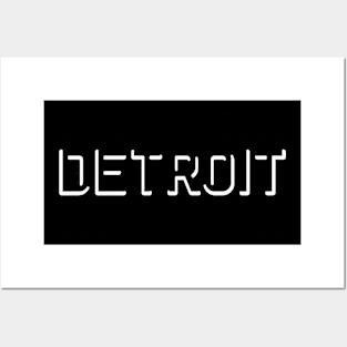 Detroit Outline Posters and Art